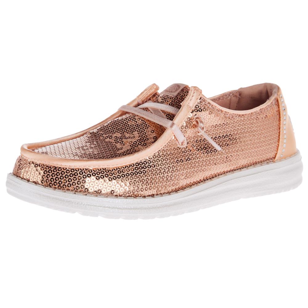 Hey Dude Womens Wendy Disco Sequin Blush Shoe